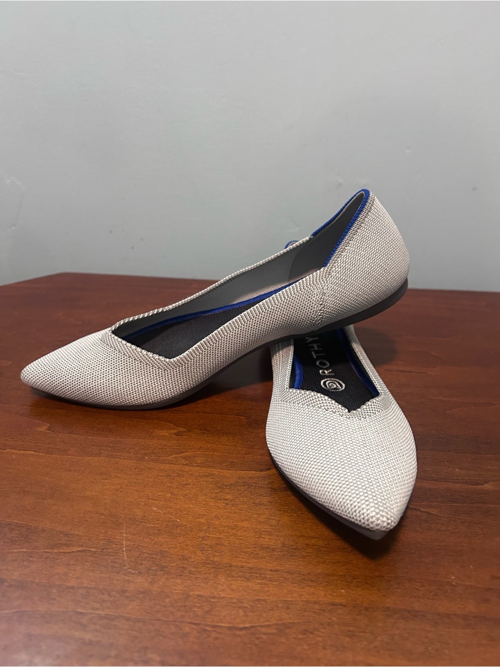 ROTHYS FLAX birdseye light grey Pointed-Toe Women's Flats 9